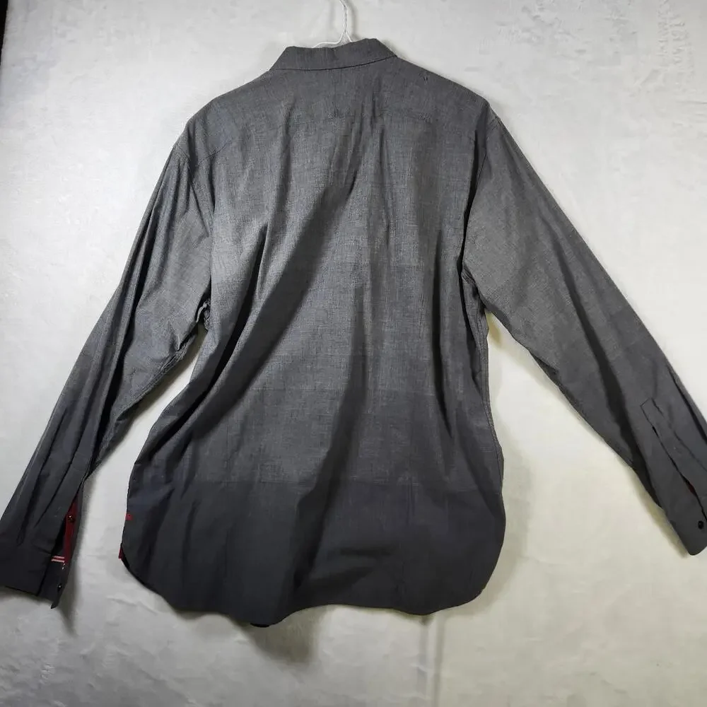 Banana Republic Heritage Collection XL Gray Button Down‎ Shirt Tailored Slim Fit